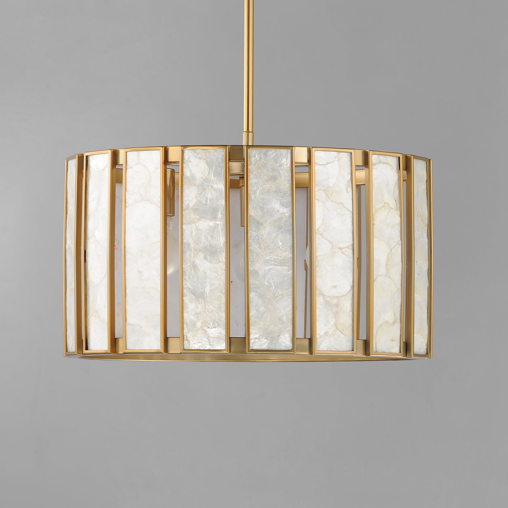 Miramar 3-Light Pendant Capiz/Natural Aged Brass by Maxim Lighting