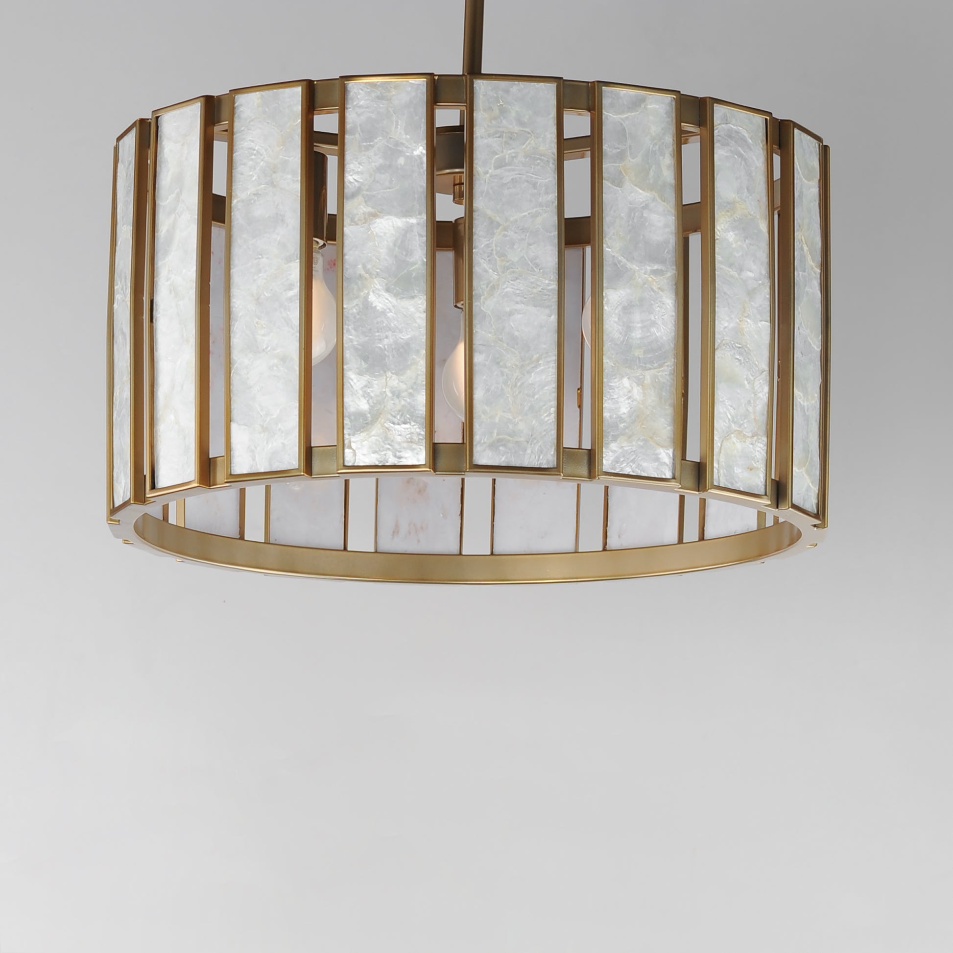 Miramar 3-Light Pendant Capiz/Natural Aged Brass by Maxim Lighting