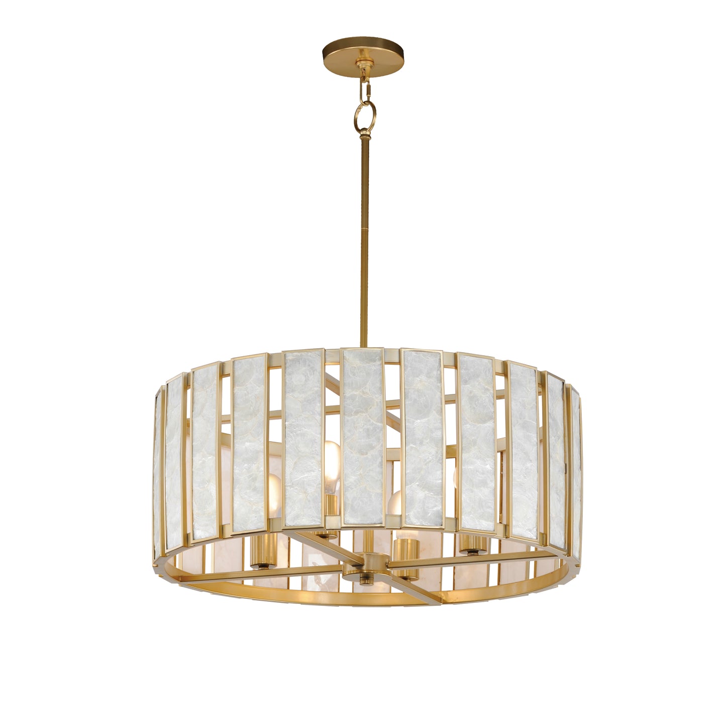 Miramar 4-Light Pendant Capiz/Natural Aged Brass by Maxim Lighting