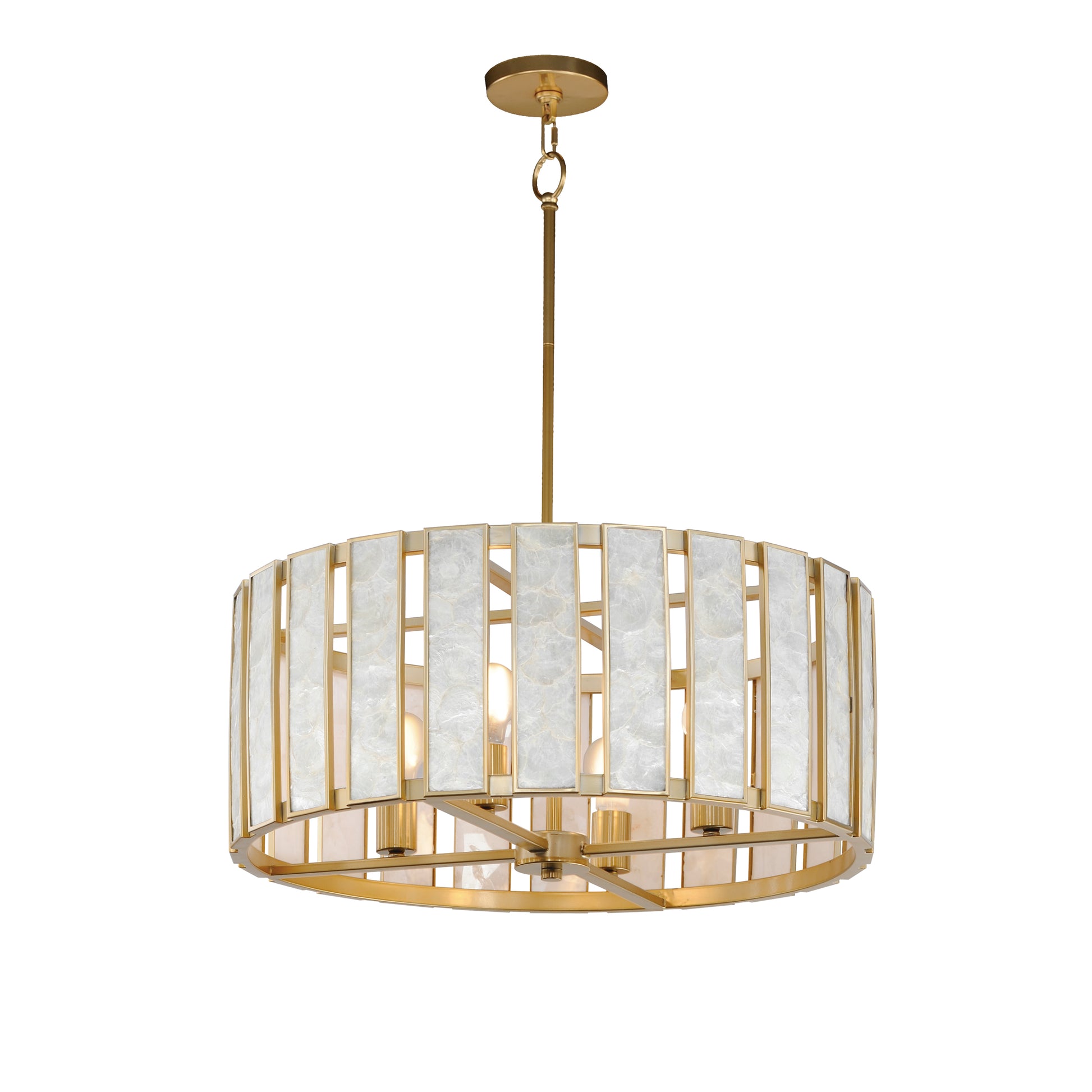 Miramar 4-Light Pendant Capiz/Natural Aged Brass by Maxim Lighting