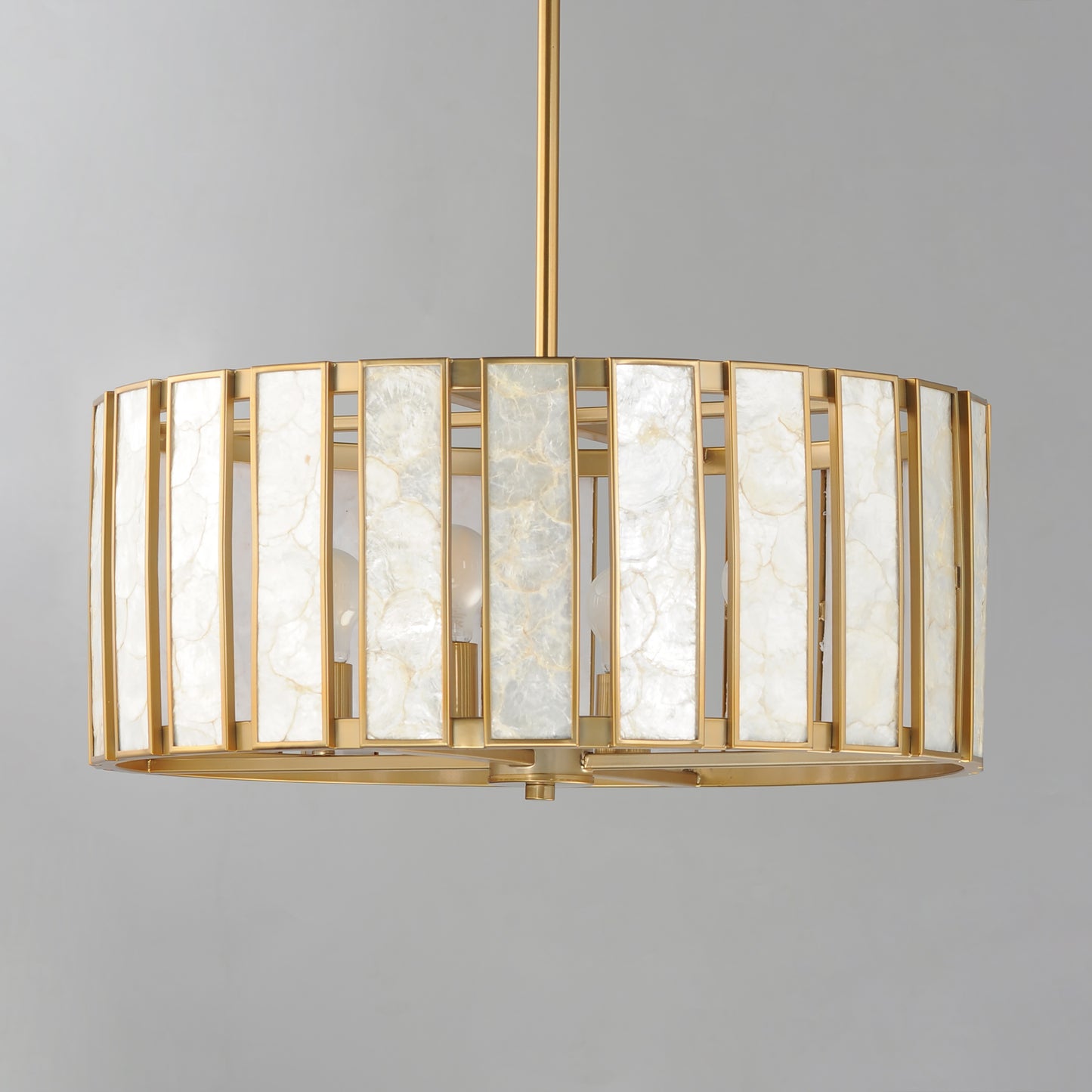 Miramar 4-Light Pendant Capiz/Natural Aged Brass by Maxim Lighting
