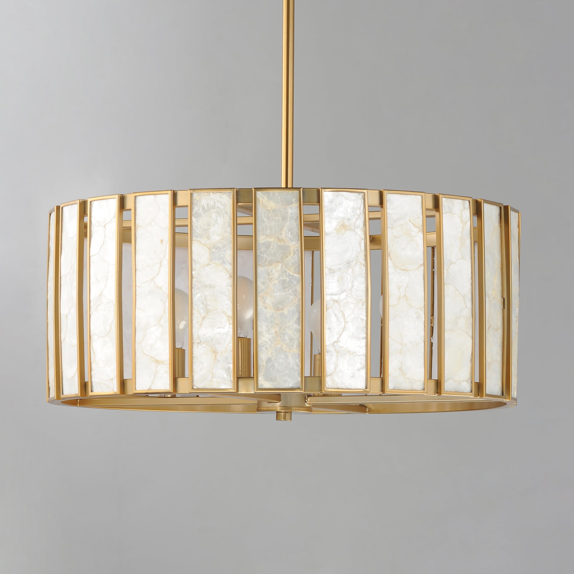 Miramar 4-Light Pendant Capiz/Natural Aged Brass by Maxim Lighting