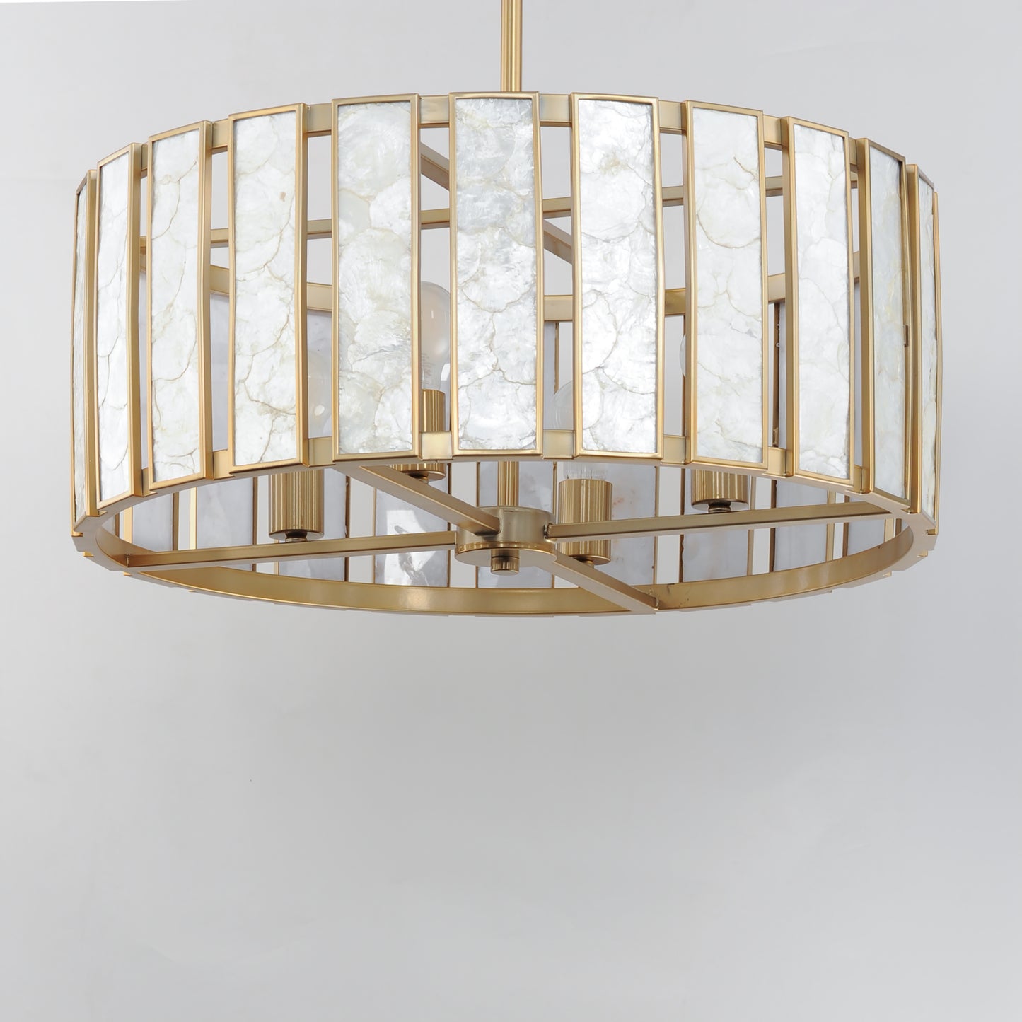 Miramar 4-Light Pendant Capiz/Natural Aged Brass by Maxim Lighting
