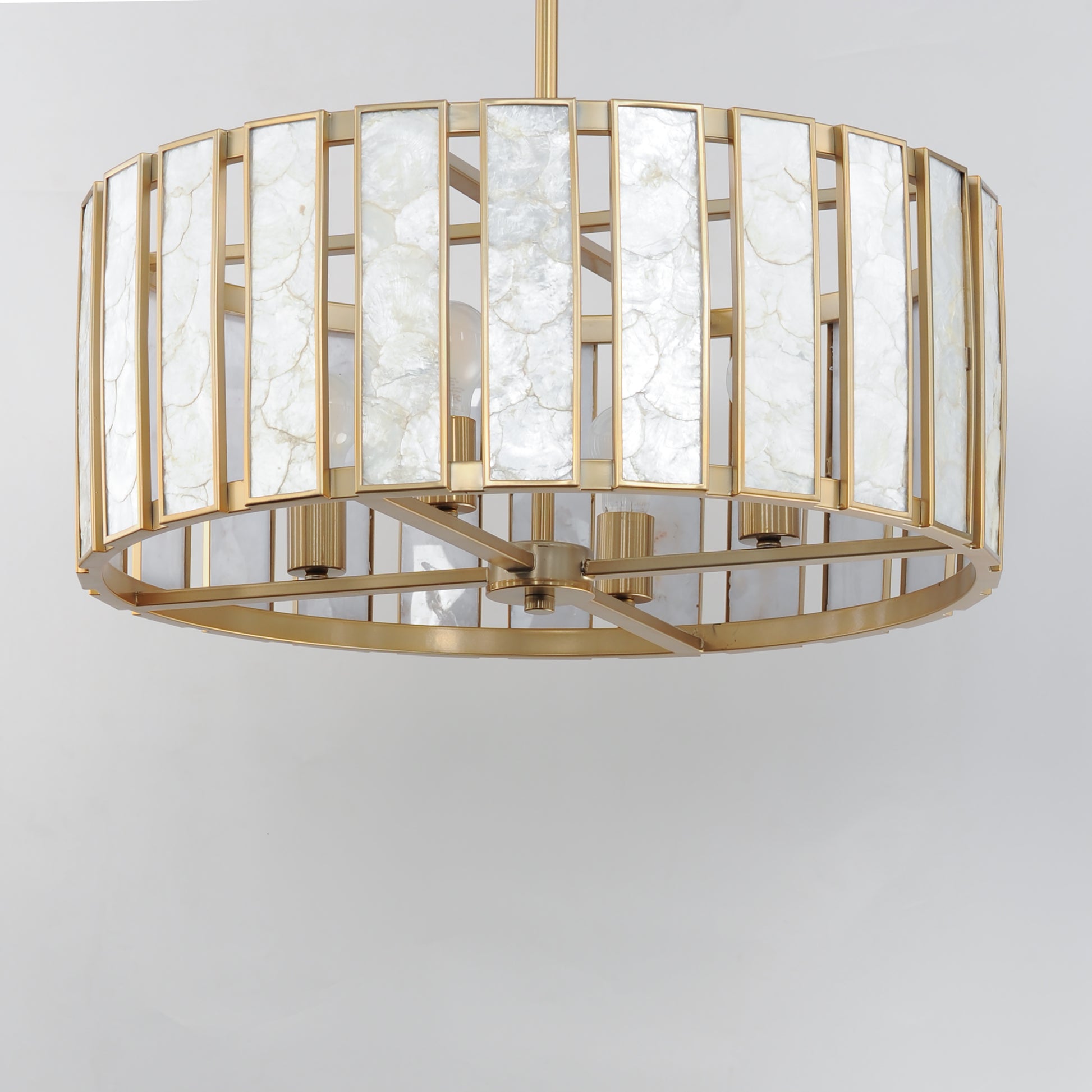 Miramar 4-Light Pendant Capiz/Natural Aged Brass by Maxim Lighting