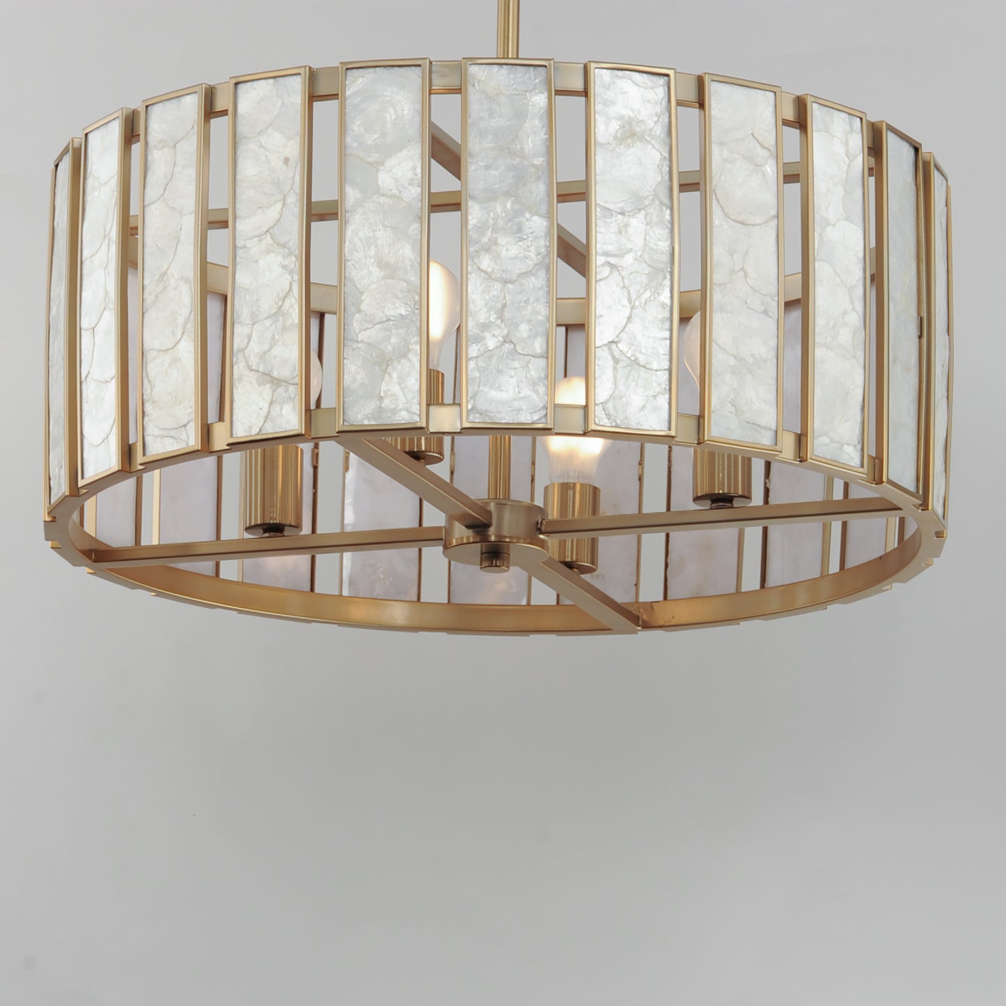 Miramar 4-Light Pendant Capiz/Natural Aged Brass by Maxim Lighting