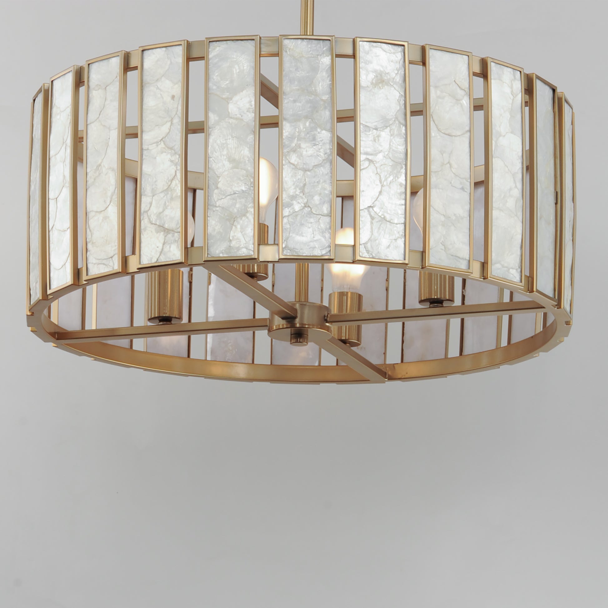 Miramar 4-Light Pendant Capiz/Natural Aged Brass by Maxim Lighting
