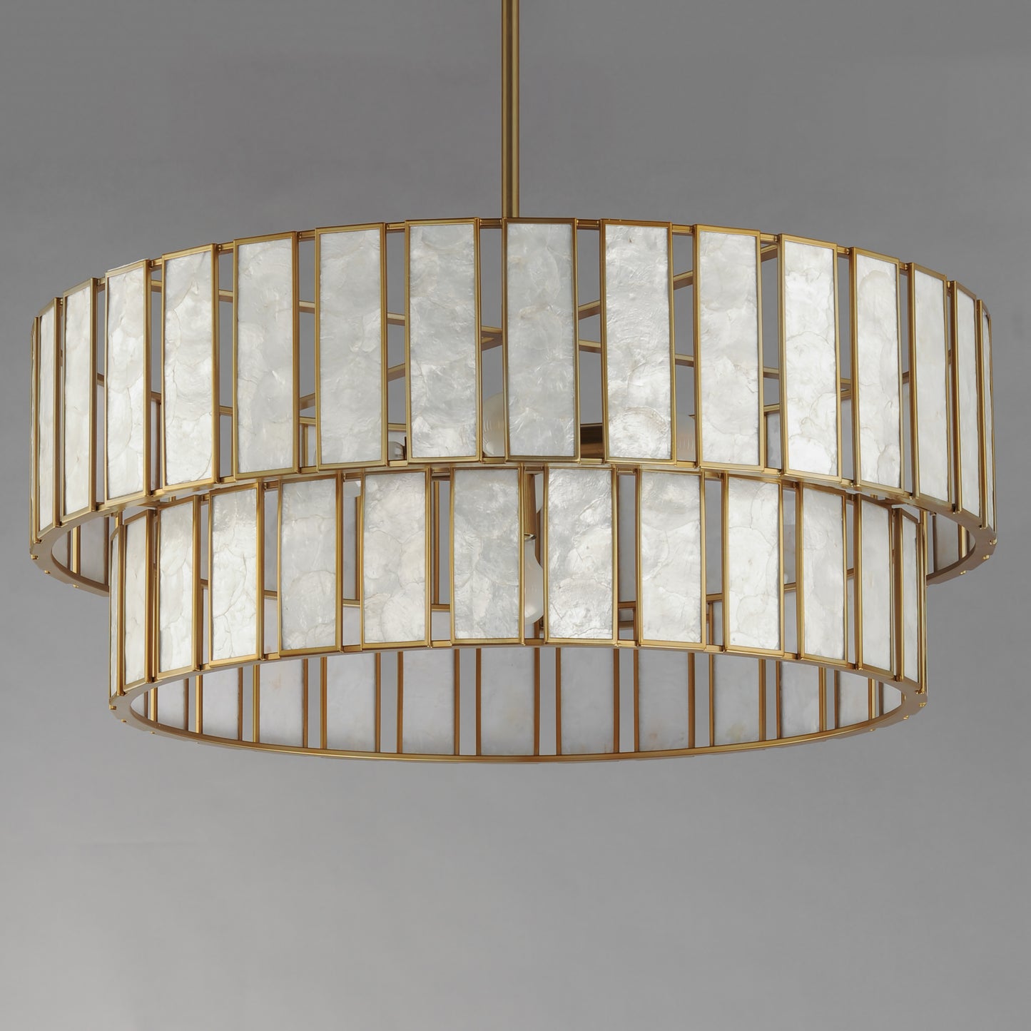 Miramar 6-Light Chandlelier Capiz/Natural Aged Brass by Maxim Lighting