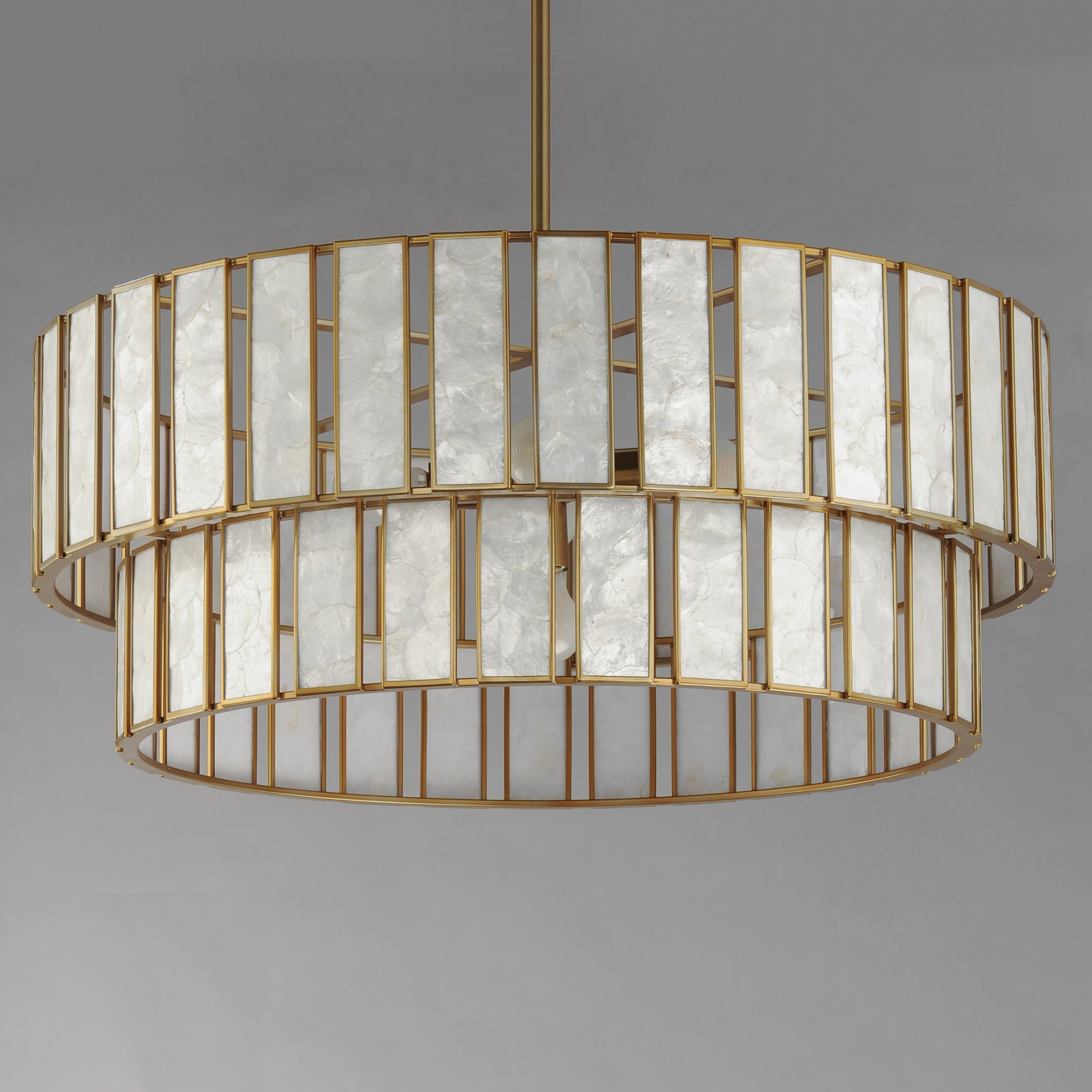 Miramar 6-Light Chandlelier Capiz/Natural Aged Brass by Maxim Lighting