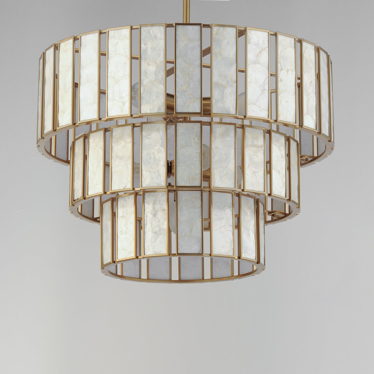 Miramar 7-Light Chandelier Capiz/Natural Aged Brass by Maxim Lighting
