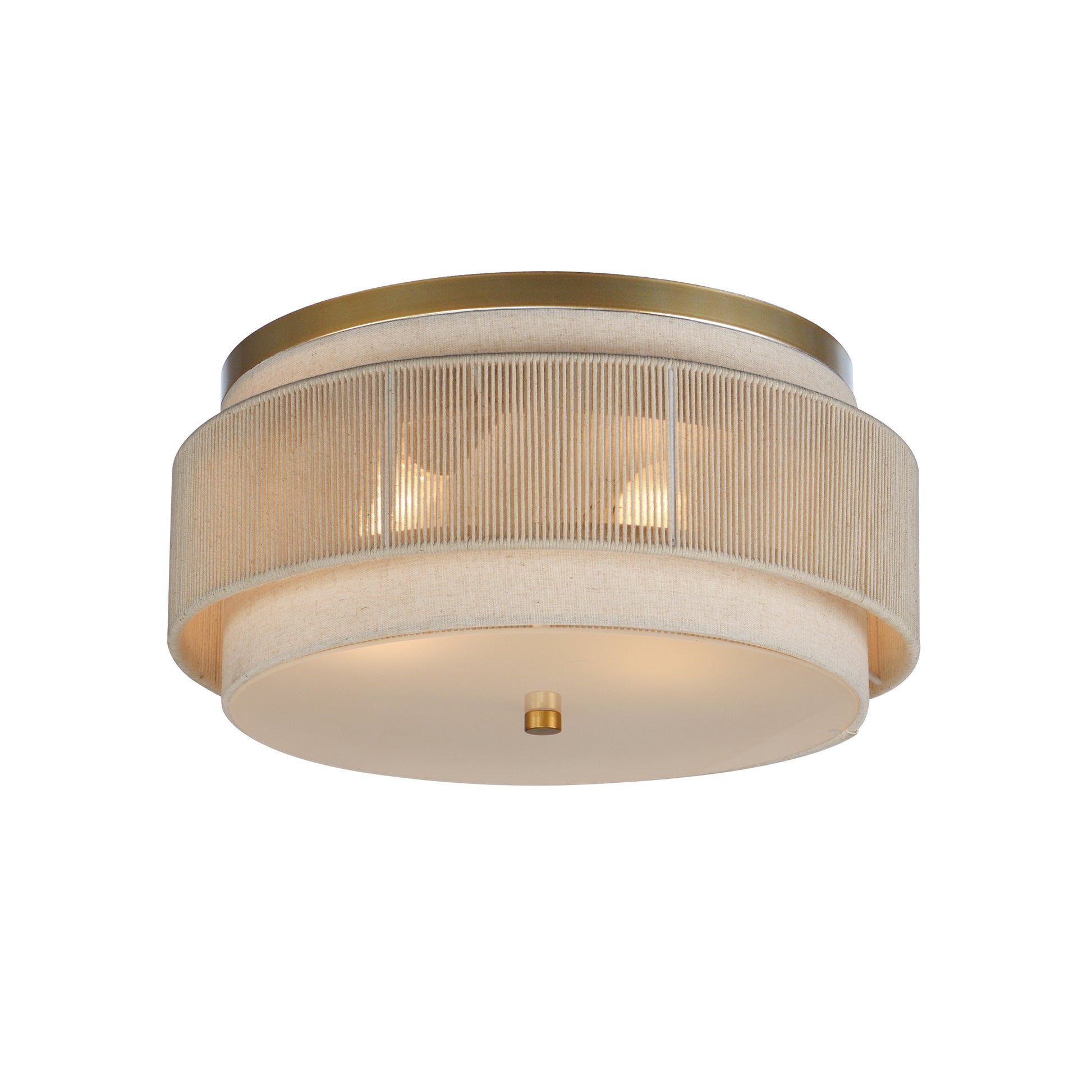 Seacliff 2-Light Flush Mount Natural Aged Brass by Maxim Lighting