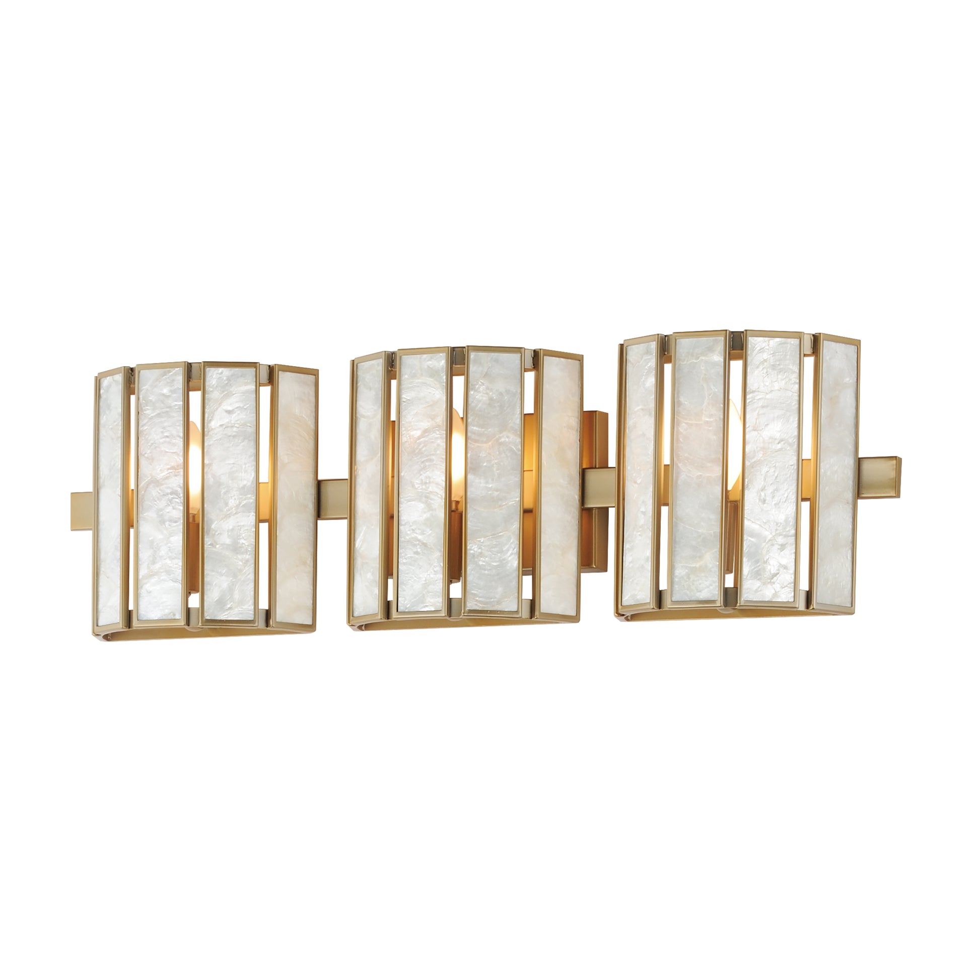 Miramar 3-Light Wall Sconce Capiz/Natural Aged Brass by Maxim Lighting