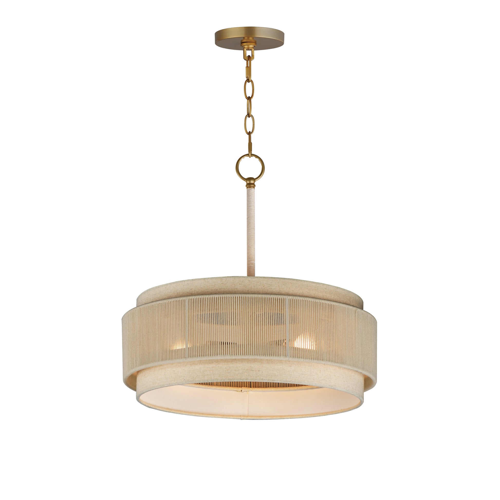 Seacliff 20" 3-Light Pendant Natural Aged Brass by Maxim Lighting