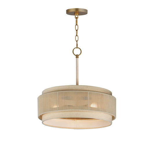 Seacliff 20" 3-Light Pendant Natural Aged Brass by Maxim Lighting