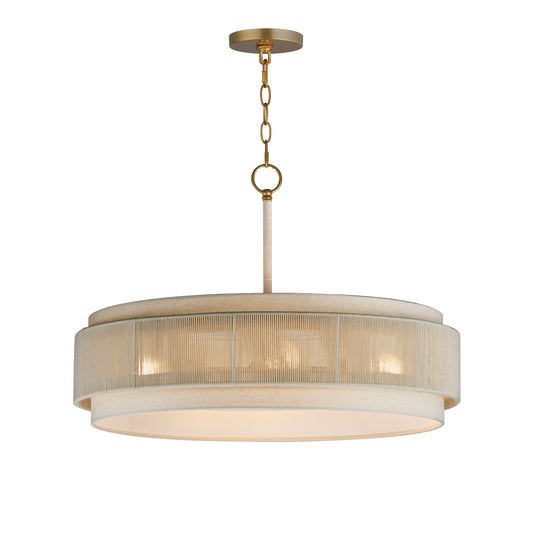 Seacliff 28" 4-Light Pendant Natural Aged Brass by Maxim Lighting