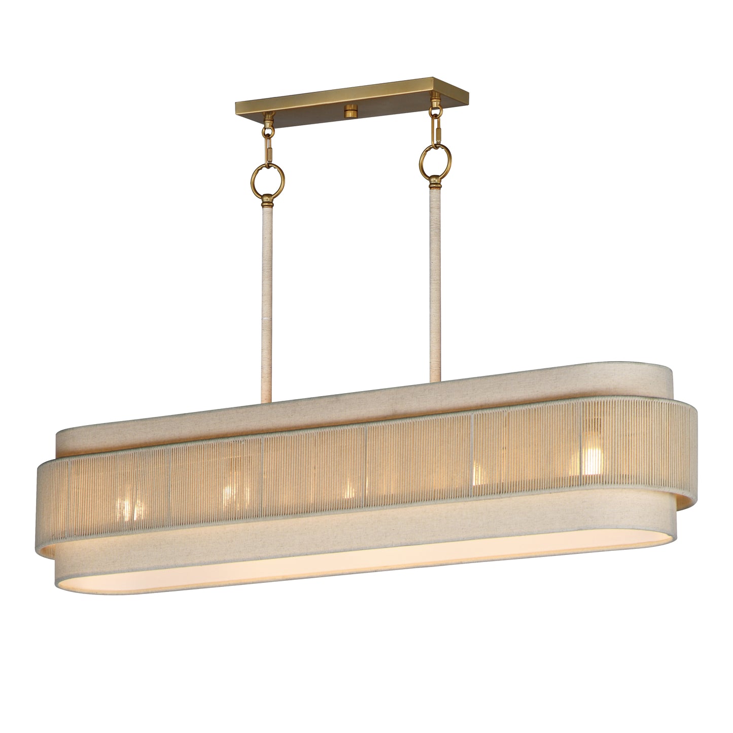 Seacliff 5-Light Linear Chandelier Natural Aged Brass by Maxim Lighting