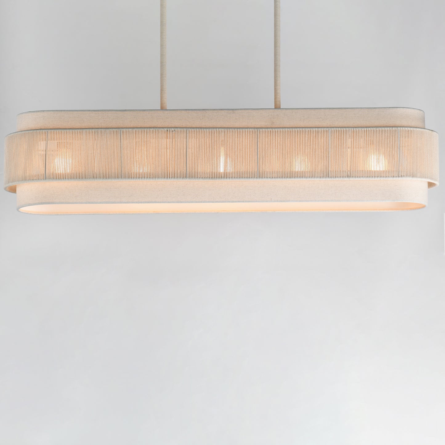 Seacliff 5-Light Linear Chandelier Natural Aged Brass by Maxim Lighting