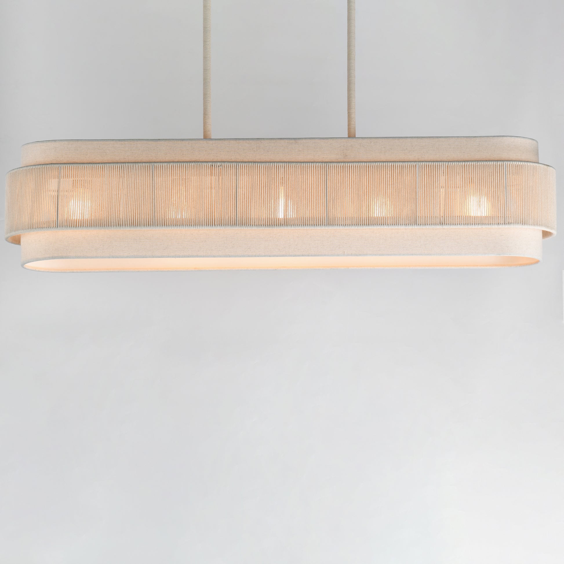 Seacliff 5-Light Linear Chandelier Natural Aged Brass by Maxim Lighting