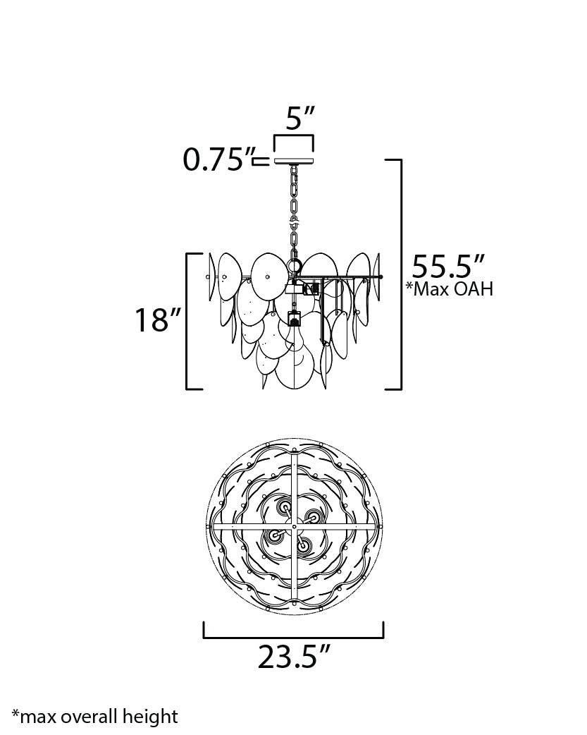 Isla 5-Light Pendant Natural Aged Brass by Maxim Lighting