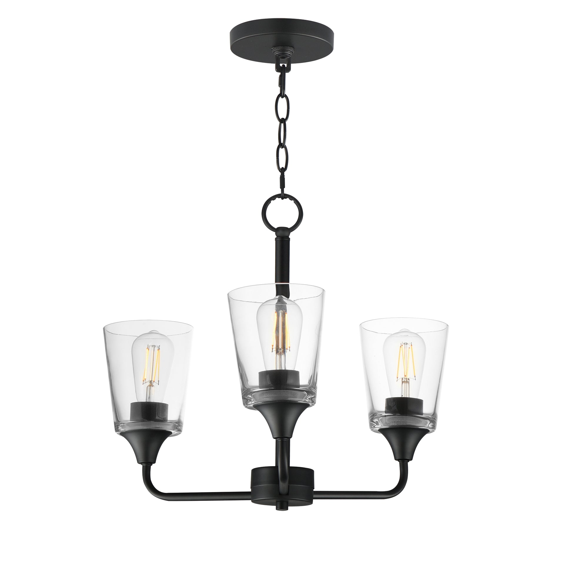 Hudson 3-Light Chandelier Black by Maxim Lighting