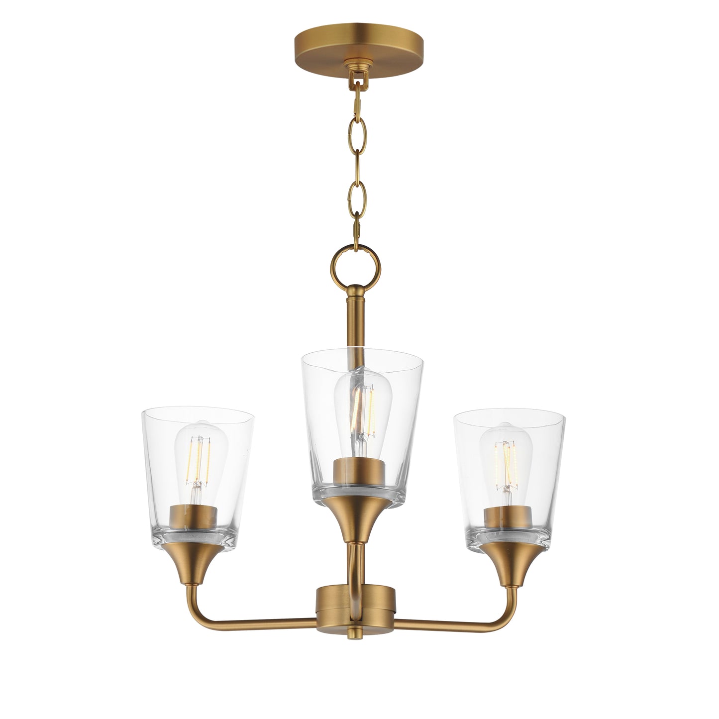 Hudson 3-Light Chandelier Natural Aged Brass by Maxim Lighting