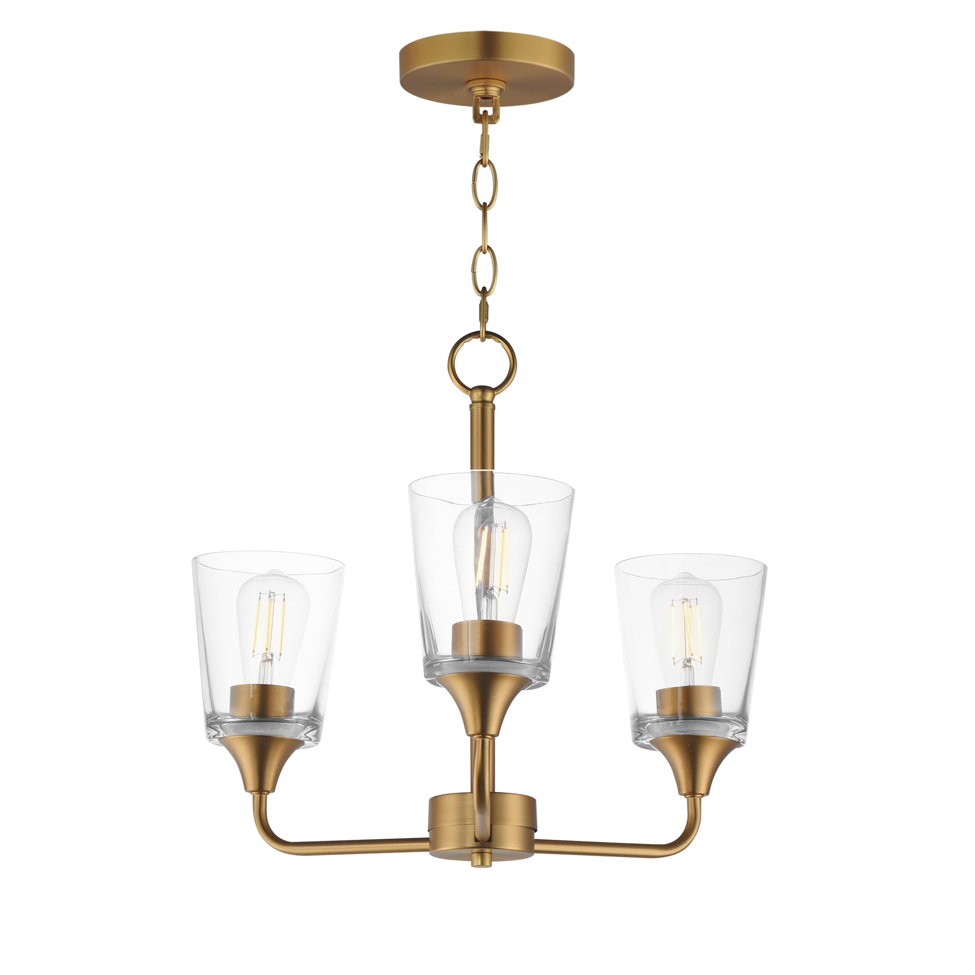 Hudson 3-Light Chandelier Natural Aged Brass by Maxim Lighting