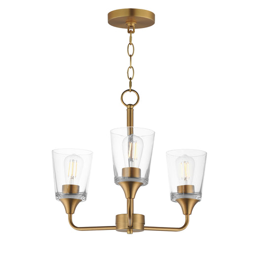 Hudson 3-Light Chandelier Natural Aged Brass by Maxim Lighting