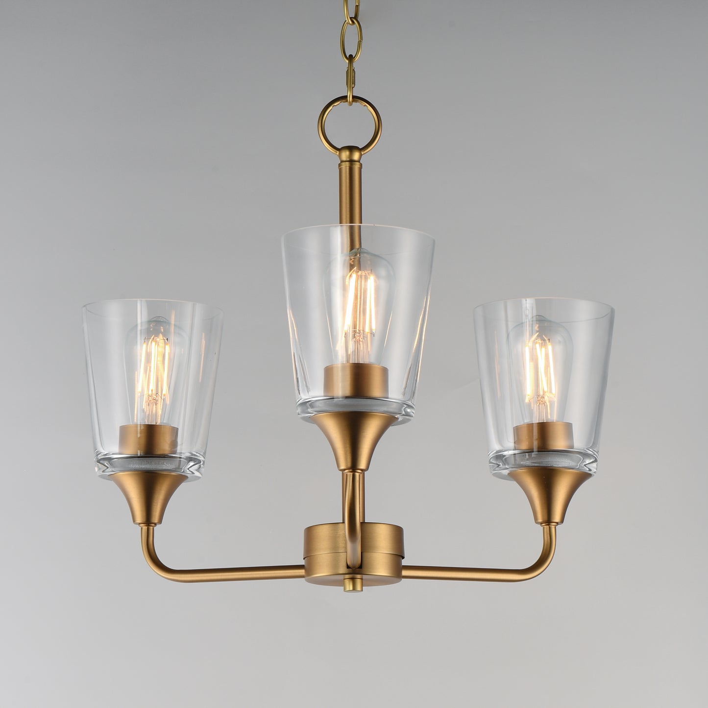 Hudson 3-Light Chandelier Natural Aged Brass by Maxim Lighting