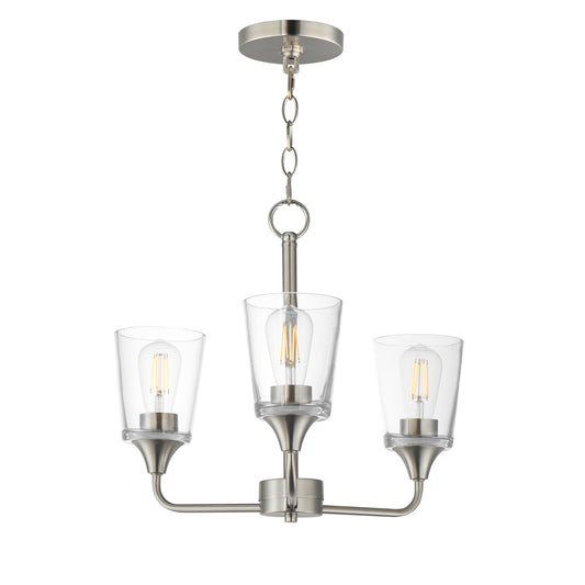 Hudson 3-Light Chandelier Satin Nickel by Maxim Lighting