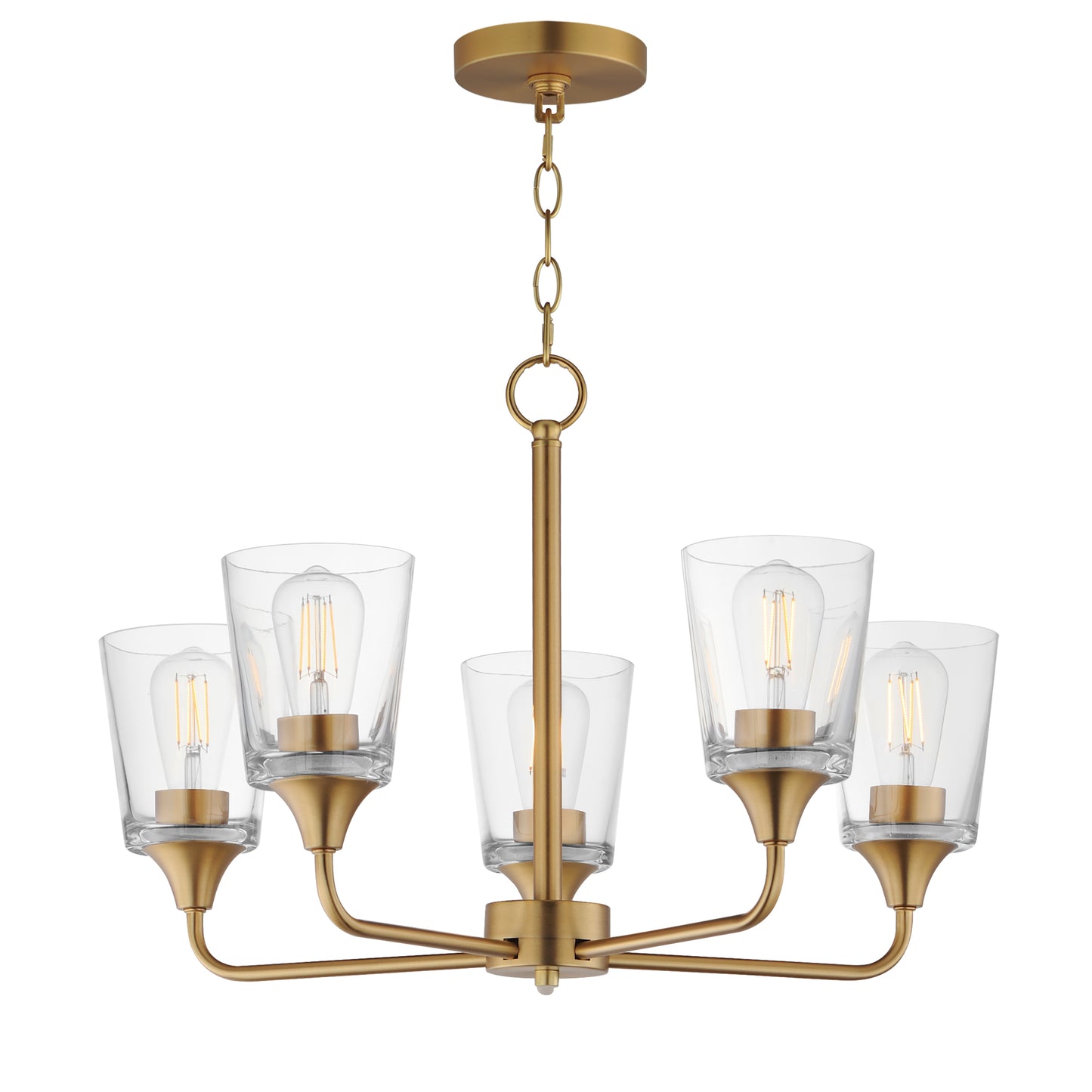 Hudson 5-Light Chandelier Natural Aged Brass by Maxim Lighting