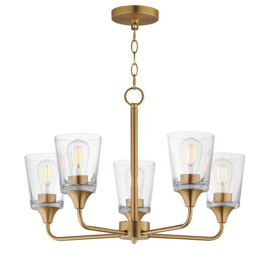 Hudson 5-Light Chandelier Natural Aged Brass by Maxim Lighting