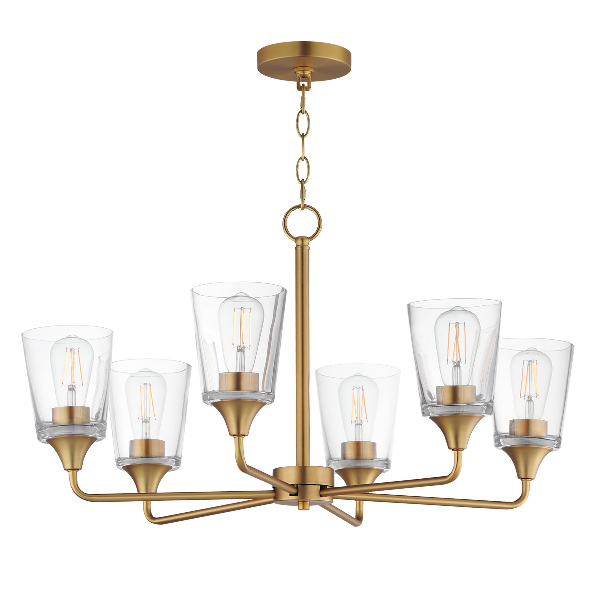 Hudson 6-Light Chandelier Natural Aged Brass by Maxim Lighting