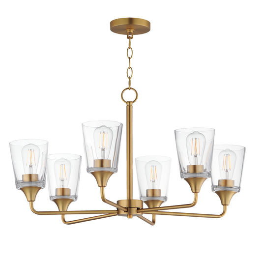 Hudson 6-Light Chandelier Natural Aged Brass by Maxim Lighting