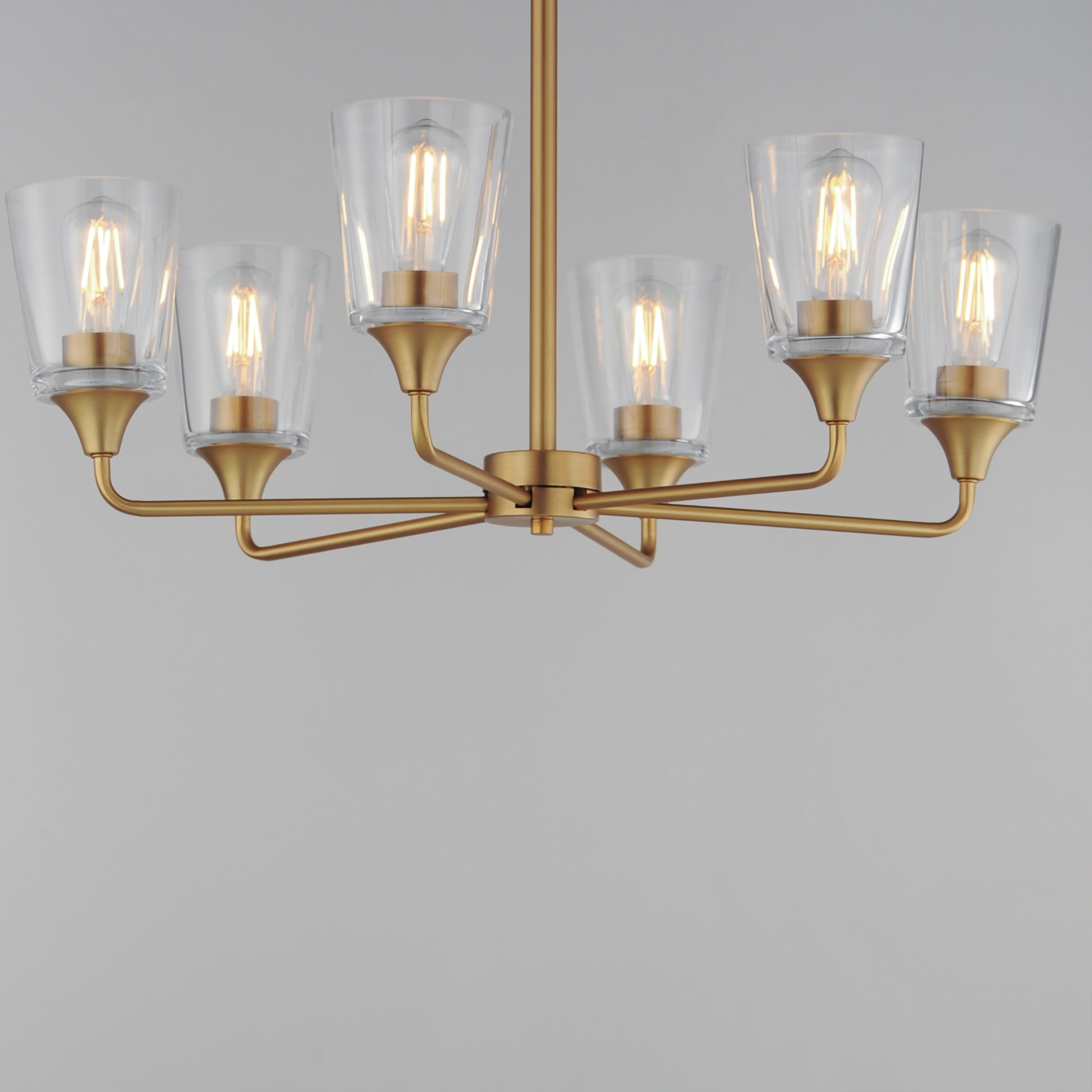 Hudson 6-Light Chandelier Natural Aged Brass by Maxim Lighting