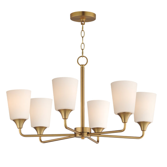 Hudson 6-Light Chandelier Natural Aged Brass by Maxim Lighting