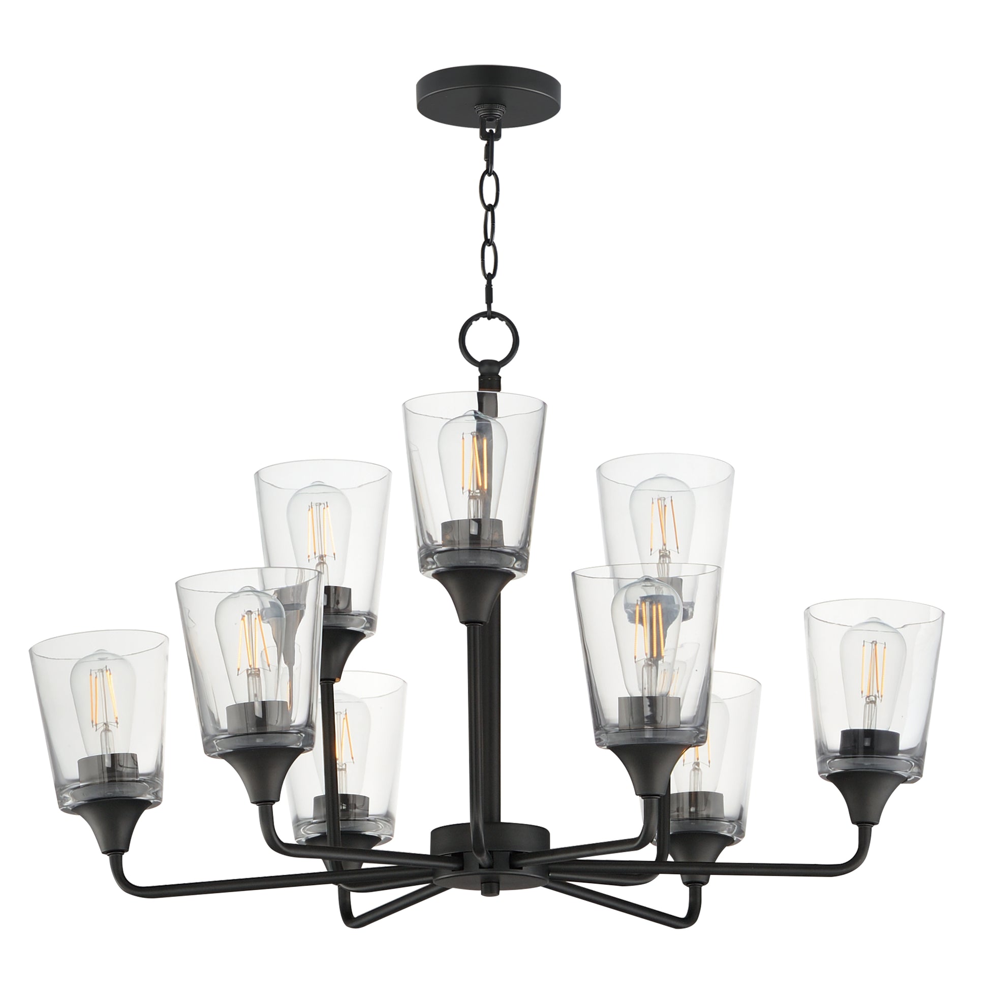 Hudson 9-Light Two-Tier Chandelier Black by Maxim Lighting