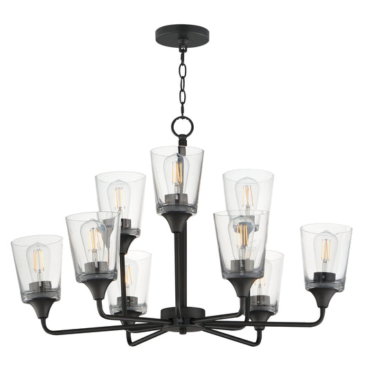 Hudson 9-Light Two-Tier Chandelier Black by Maxim Lighting