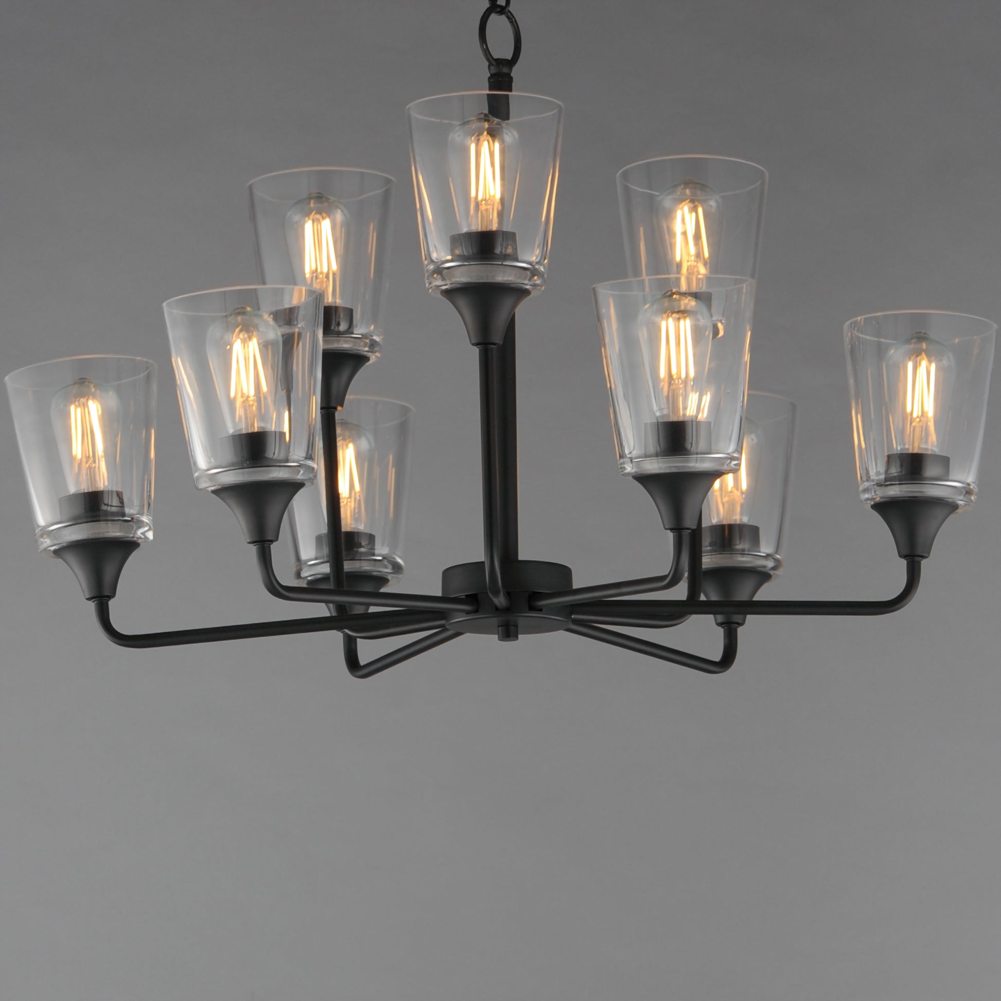 Hudson 9-Light Two-Tier Chandelier Black by Maxim Lighting