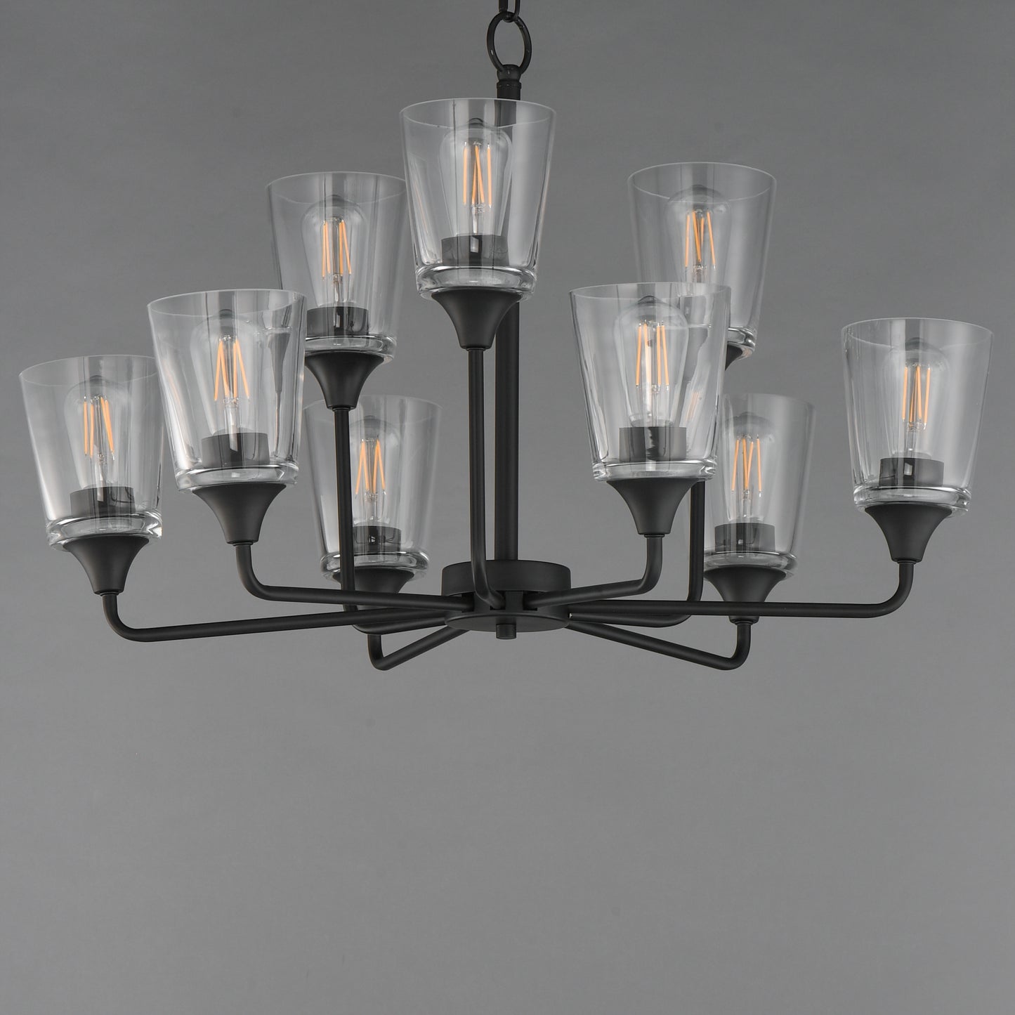 Hudson 9-Light Two-Tier Chandelier Black by Maxim Lighting