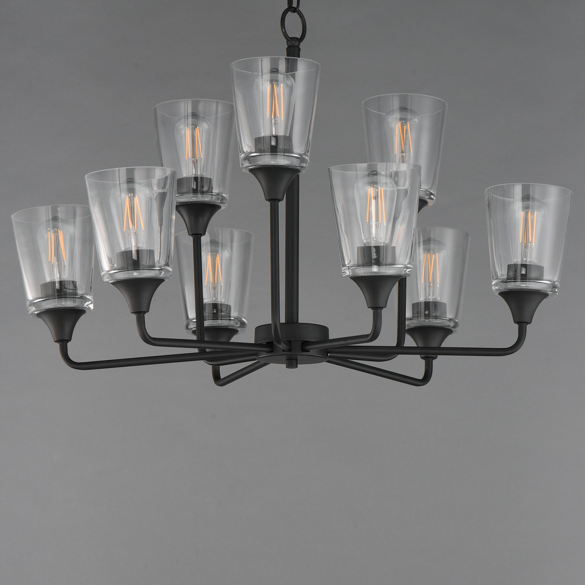 Hudson 9-Light Two-Tier Chandelier Black by Maxim Lighting