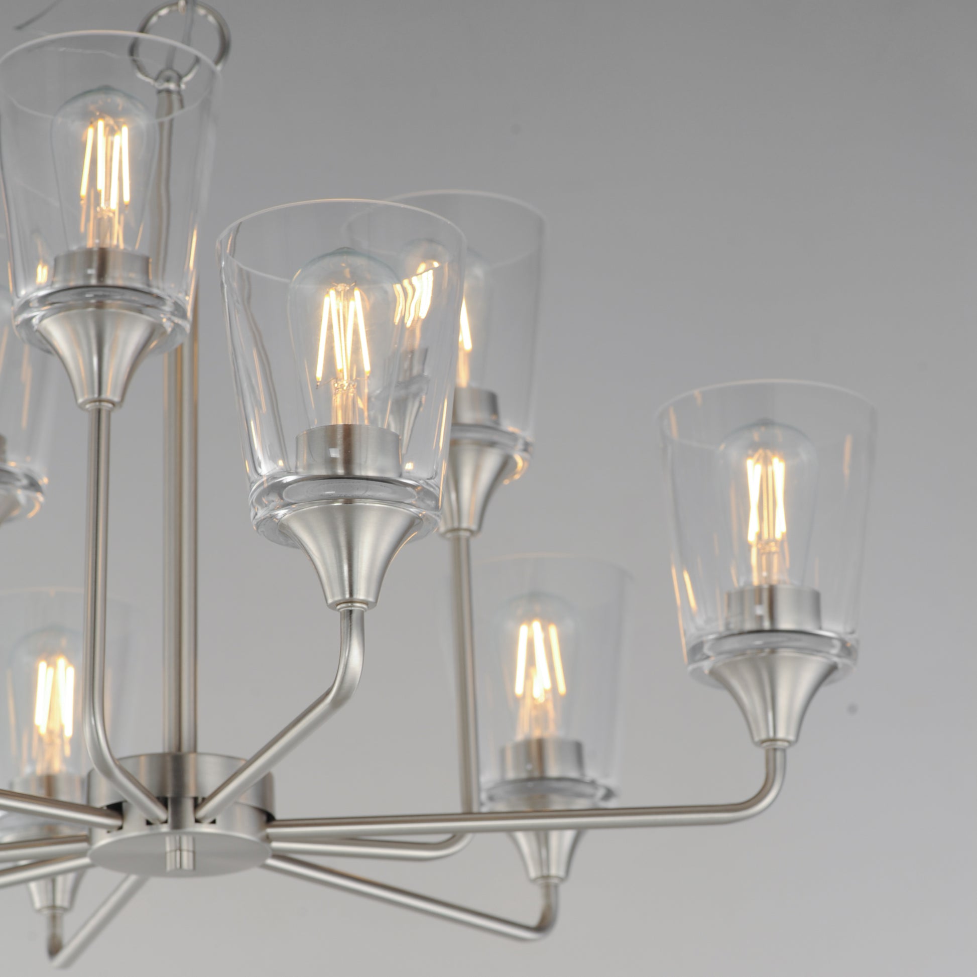 Hudson 9-Light Two-Tier Chandelier Satin Nickel by Maxim Lighting