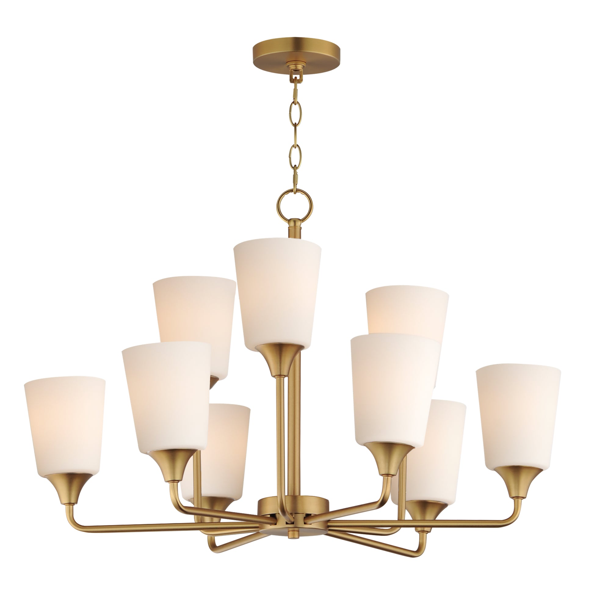 Hudson 9-Light Chandelier Natural Aged Brass by Maxim Lighting