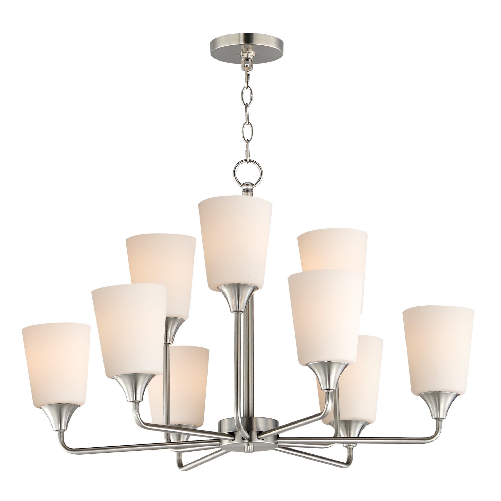 Hudson 9-Light Chandelier Satin Nickel by Maxim Lighting