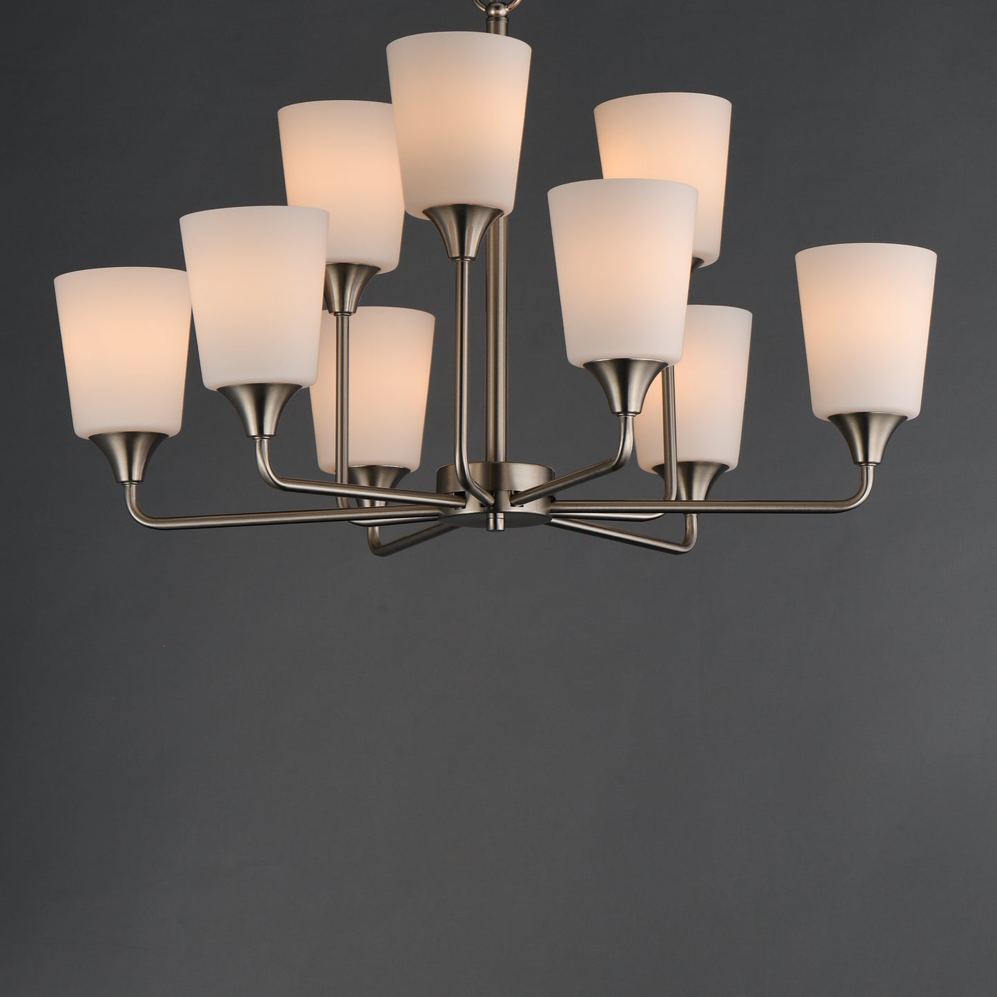 Hudson 9-Light Chandelier Satin Nickel by Maxim Lighting