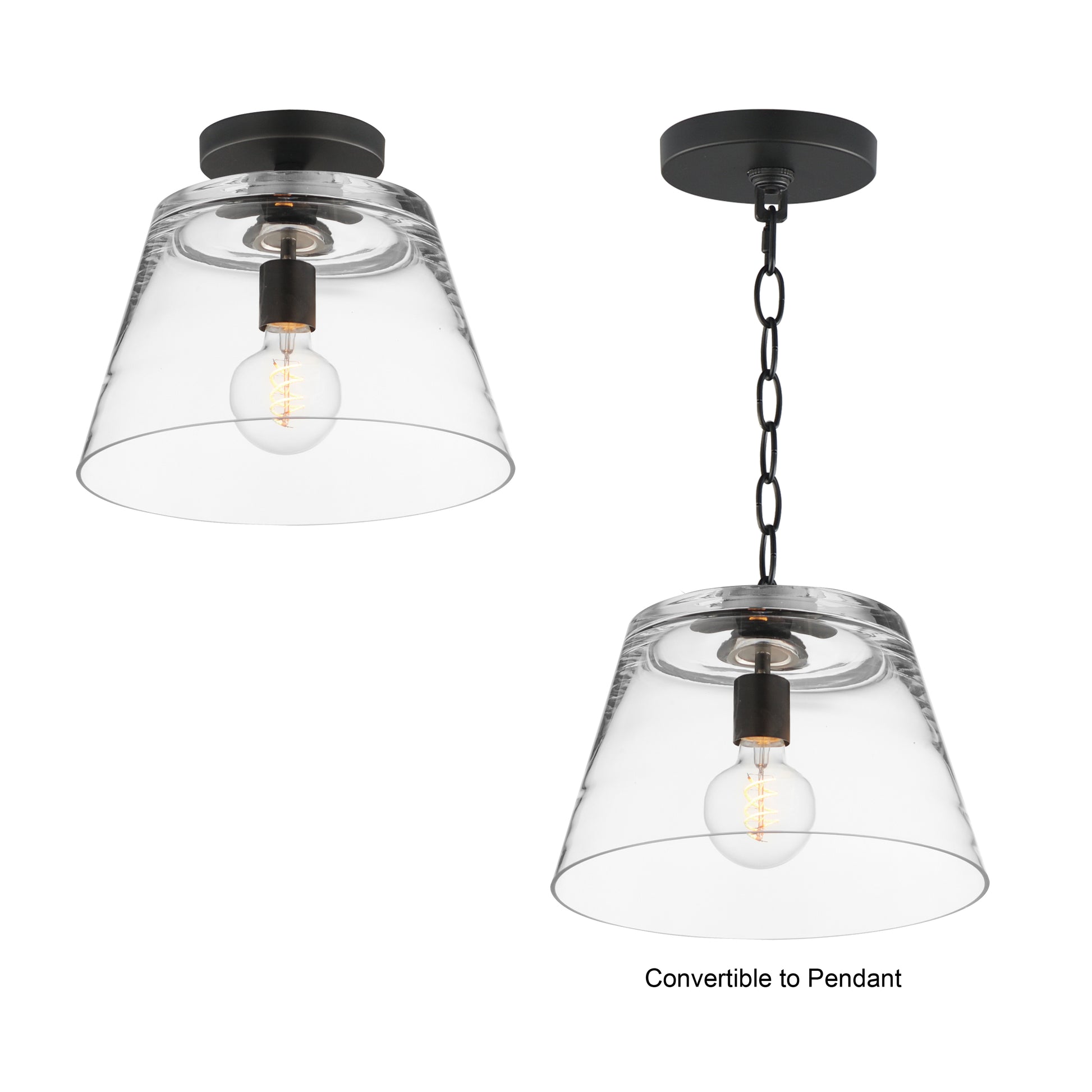 Hudson Semi-Flush Mount/Pendant Black by Maxim Lighting