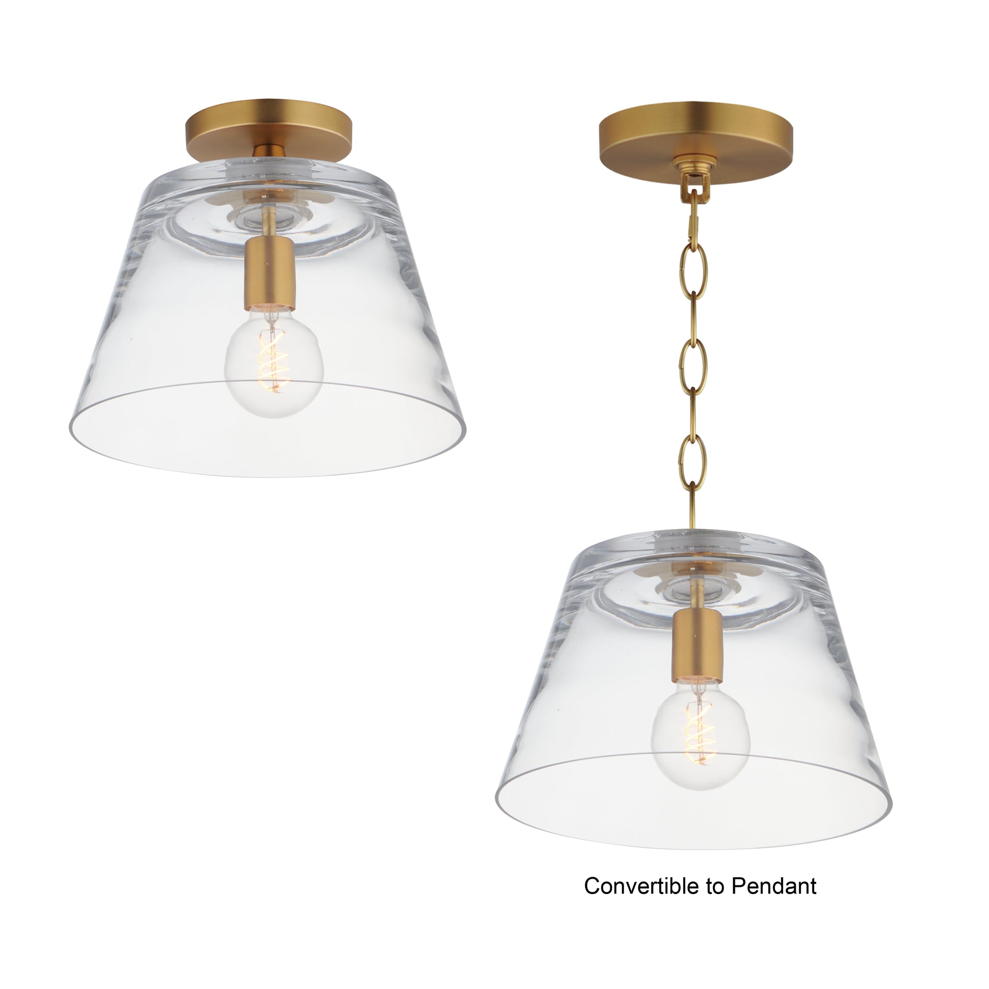 Hudson Semi-Flush Mount/Pendant Natural Aged Brass by Maxim Lighting