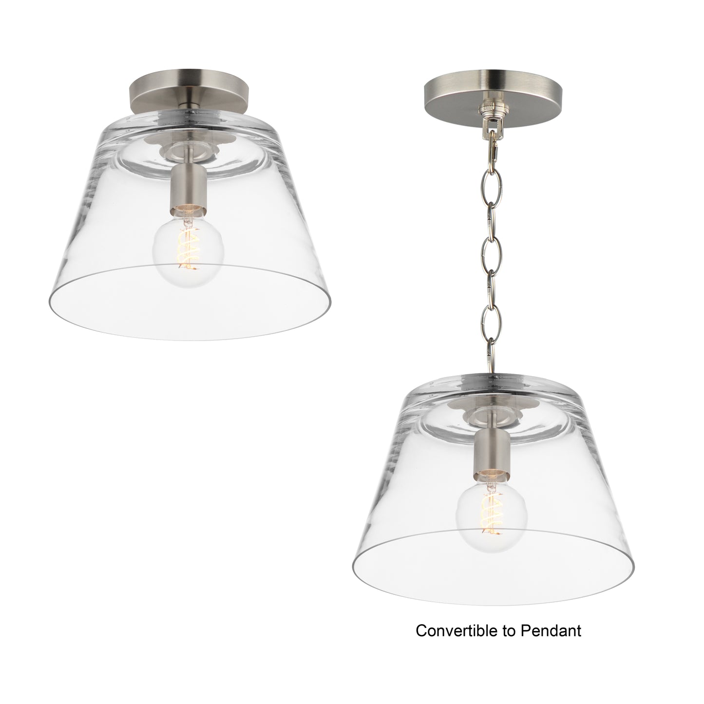 Hudson Semi-Flush Mount/Pendant Satin Nickel by Maxim Lighting