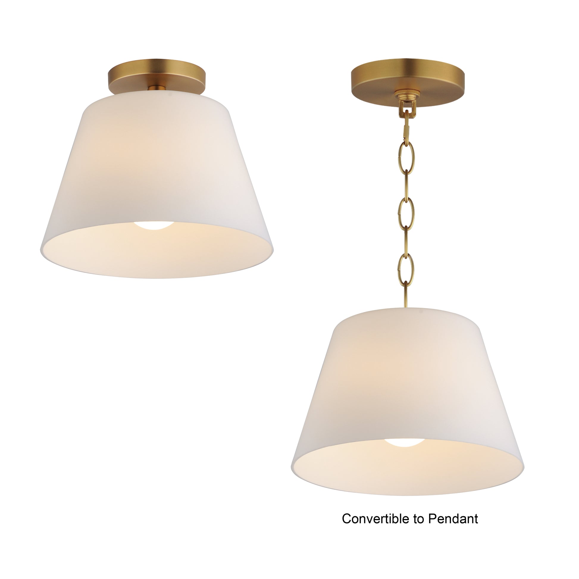 Hudson Semi-Flush Mount/Pendant Natural Aged Brass by Maxim Lighting