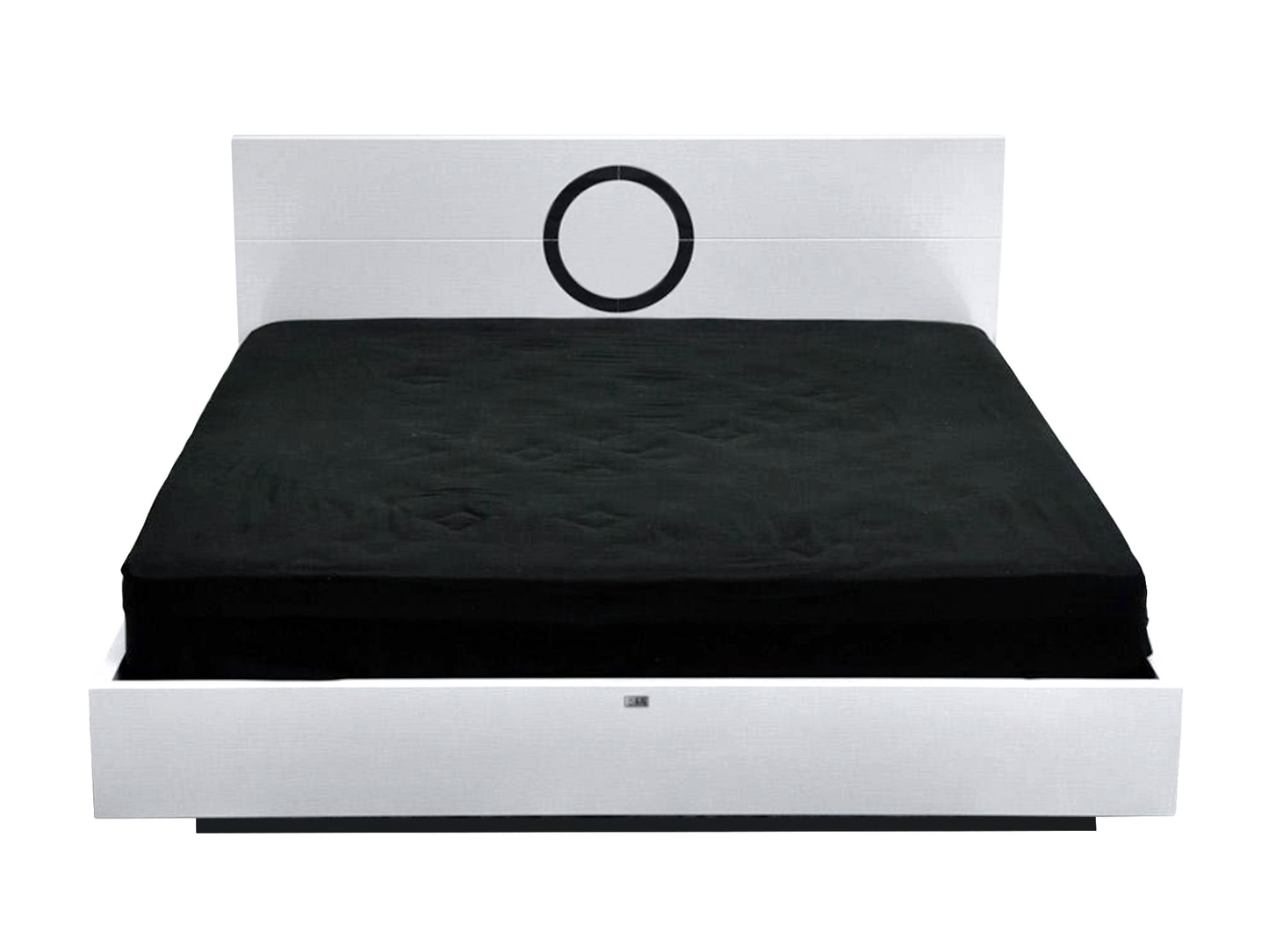 Queen A&X Ovidius Modern White Crocodile Lacquer Bed