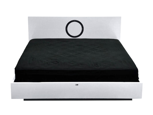 Queen A&X Ovidius Modern White Crocodile Lacquer Bed