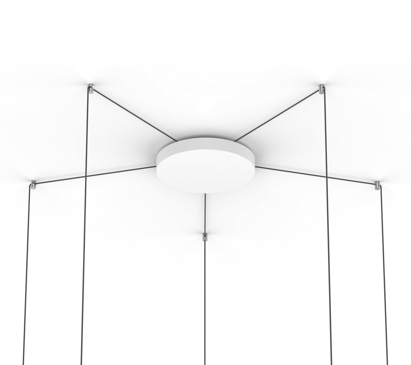 Pablo Designs Cielo Xl Multi 5 Light Pendant Polished Aluminum - White Canopy